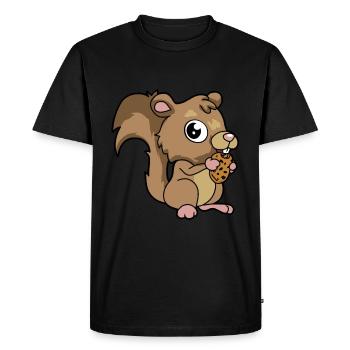 Écureuil animaux enfants fantaisie amour biscuits doux - T-shirt Premium bio Homme - noir - Devant - Nico (187cm)