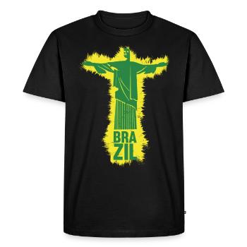 Brésil - T-shirt Premium bio Homme - noir - Devant - Nico (187cm)