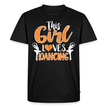 Cette fille aime la danse - T-shirt Premium bio Homme - noir - Devant - Nico (187cm)