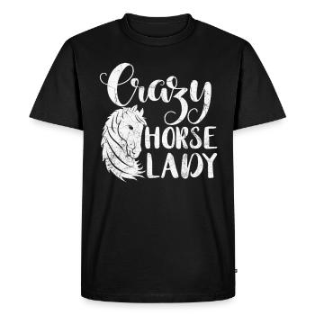dame de cheval fou - T-shirt Premium bio Homme - noir - Devant - Nico (187cm)