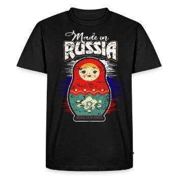 Russie - T-shirt Premium bio Homme - noir - Devant - Nico (187cm)