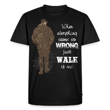 Promenade et randonnée - T-shirt Premium bio Homme - noir - Devant - Nico (187cm)