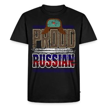 Russie - T-shirt Premium bio Homme - noir - Devant - Nico (187cm)