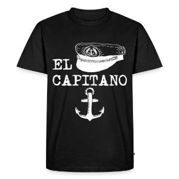 Sailing ship Motorboat Water sports Gift Captain - Men's Premium Organic T-Shirt - black - Front - Nico (187cm)