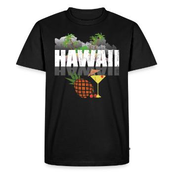 Hawaï - T-shirt Premium bio Homme - noir - Devant - Nico (187cm)