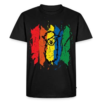 Lama d’alpaga - T-shirt Premium bio Homme - noir - Devant - Nico (187cm)