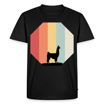 Lama d’alpaga - T-shirt Premium bio Homme - noir - Devant - Nico (187cm)