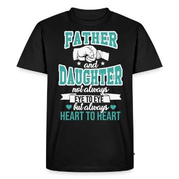 père et fille - T-shirt Premium bio Homme - noir - Devant - Nico (187cm)