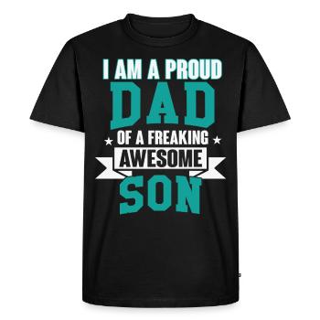 father and son - Men's Premium Organic T-Shirt - black - Front - Nico (187cm)
