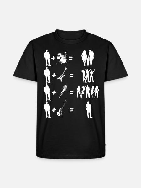 Bass macht einsam - Männer Premium Bio T-Shirt - Schwarz