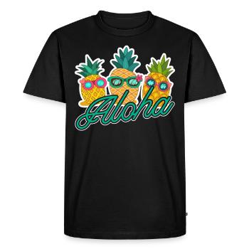 Hawaï - T-shirt Premium bio Homme - noir - Devant - Nico (187cm)