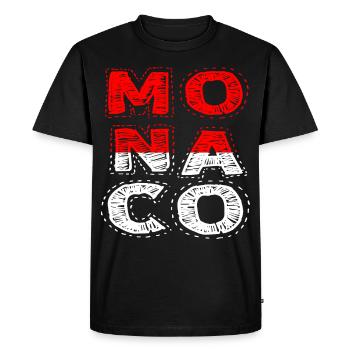 Monaco - T-shirt Premium bio Homme - noir - Devant - Nico (187cm)