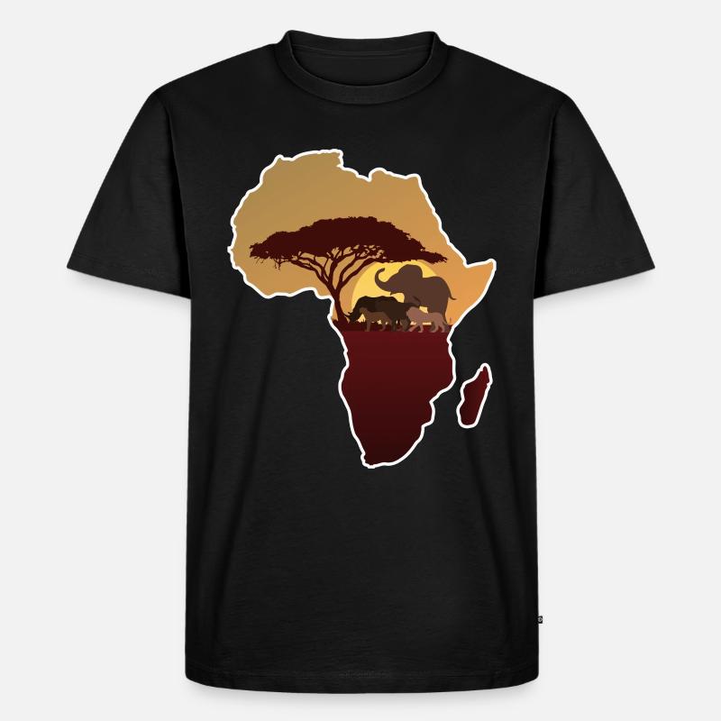 Afrika - Männer Premium Bio T-Shirt - Schwarz