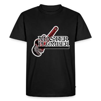 Plombier plombier - T-shirt Premium bio Homme - noir - Devant - Nico (187cm)