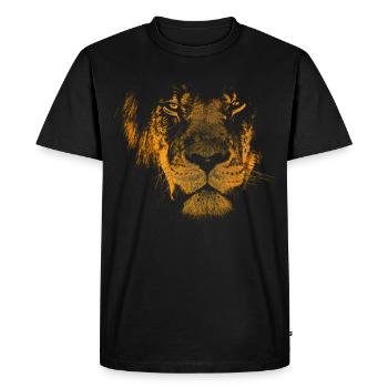 lion head wildcat mane - Men's Premium Organic T-Shirt - black - Front - Nico (187cm)