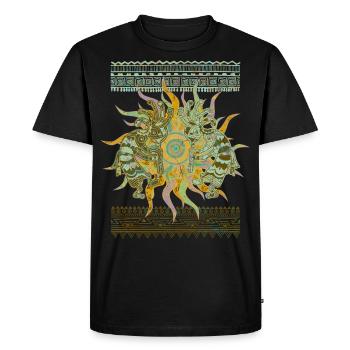 Indiens américains Kokopelli Musicans - Sun Border 2 - T-shirt Premium bio Homme - noir - Devant - Nico (187cm)