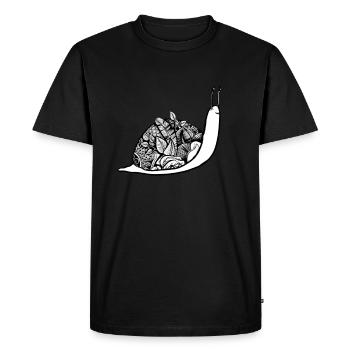 Escargot à coquille d'escargot - T-shirt Premium bio Homme - noir - Devant - Nico (187cm)