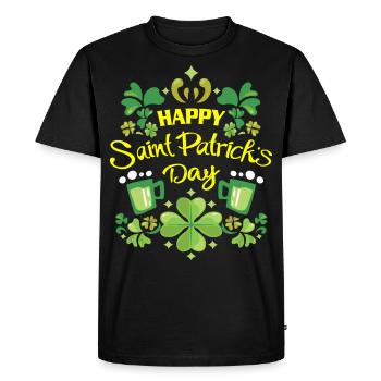 Saint Patrick - T-shirt Premium bio Homme - noir - Devant - Nico (187cm)