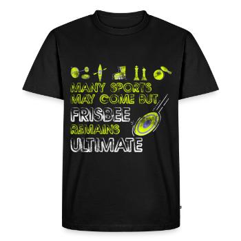 Frisbee - Men's Premium Organic T-Shirt - black - Front - Nico (187cm)