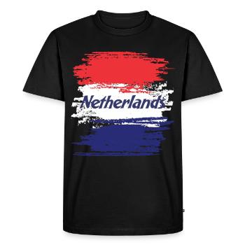Pays-Bas Hollande - T-shirt Premium bio Homme - noir - Devant - Nico (187cm)