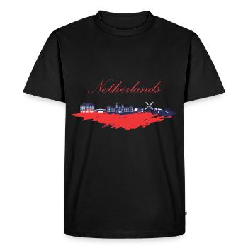 Pays-Bas Hollande - T-shirt Premium bio Homme - noir - Devant - Nico (187cm)