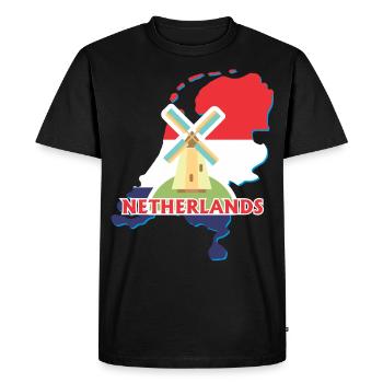 Pays-Bas Hollande - T-shirt Premium bio Homme - noir - Devant - Nico (187cm)