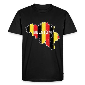 Belgique - T-shirt Premium bio Homme - noir - Devant - Nico (187cm)