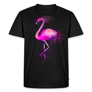 Oiseau Flamingo rose oiseau coloré cadeau coloré - T-shirt Premium bio Homme - noir - Devant - Nico (187cm)