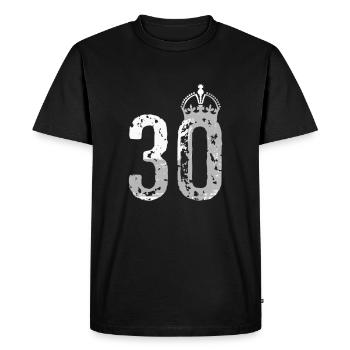 30th birthday - Men's Premium Organic T-Shirt - black - Front - Nico (187cm)
