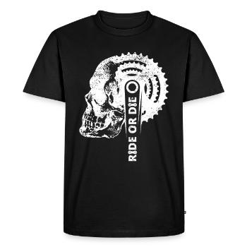 Ride or the skull sprocket pedals bicycle MTB - Men's Premium Organic T-Shirt - black - Front - Nico (187cm)