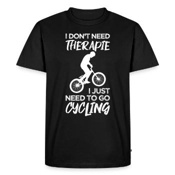 Biking is therapy mountain bike bmx hobby - Men's Premium Organic T-Shirt - black - Front - Nico (187cm)