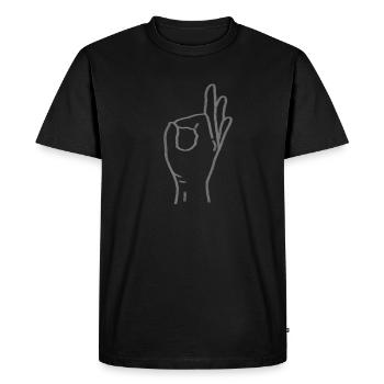 Signe de la main ok - T-shirt Premium bio Homme - noir - Devant - Nico (187cm)