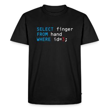 Middle finger coder code funny fuck you - Men's Premium Organic T-Shirt - black - Front - Nico (187cm)