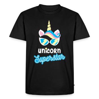 Licorne Licorne - T-shirt Premium bio Homme - noir - Devant - Nico (187cm)
