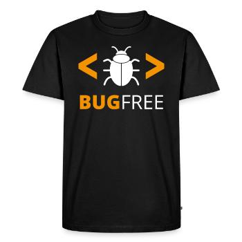 Bugfree Error Free Programmer Code Geek - Men's Premium Organic T-Shirt - black - Front - Nico (187cm)
