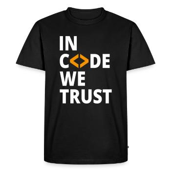 In code we trust programmer Geek Coding Nerd - Men's Premium Organic T-Shirt - black - Front - Nico (187cm)