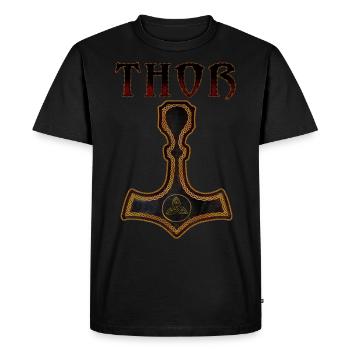 Mjölnir Thor - Men's Premium Organic T-Shirt - black - Front - Nico (187cm)