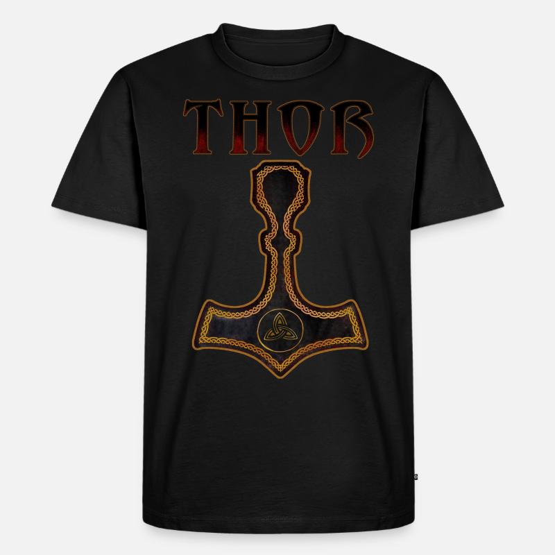 Mjölnir Thor - Männer Premium Bio T-Shirt - Schwarz
