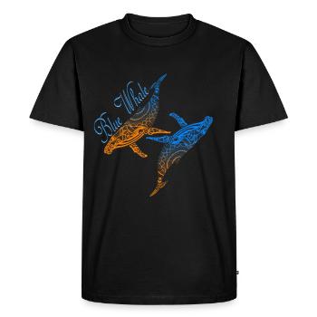 baleine baleine - T-shirt Premium bio Homme - noir - Devant - Nico (187cm)