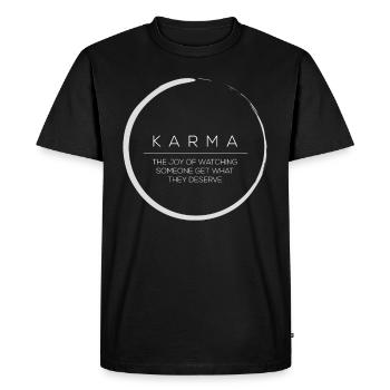karma drôle conception chemise cercle bouddhisme zen - T-shirt Premium bio Homme - noir - Devant - Nico (187cm)