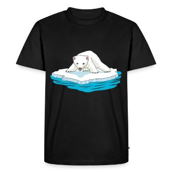 Petit ours polaire Bébé Enfants Wildlife Bear Zoo - T-shirt Premium bio Homme - noir - Devant - Nico (187cm)
