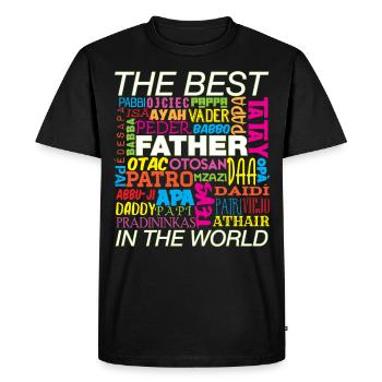 Fête des pères Fête des hommes La fête des pères est la meilleure - T-shirt Premium bio Homme - noir - Devant - Nico (187cm)