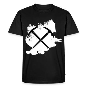 Mines mineurs travailleurs de la solidarité - T-shirt Premium bio Homme - noir - Devant - Nico (187cm)