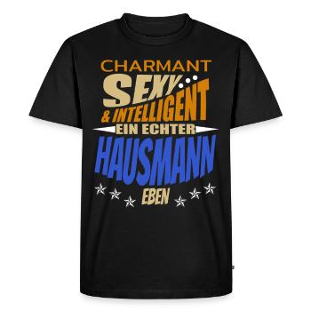 L’homme au foyer est un drôle de sort - T-shirt Premium bio Homme - noir - Devant - Nico (187cm)