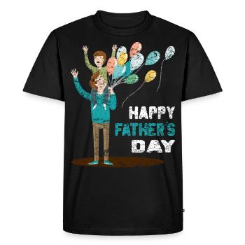 Father's Day Men's Day Lord's Day Dad is the best - Men's Premium Organic T-Shirt - black - Front - Nico (187cm)