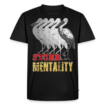 Stork Rattle Stork Baby Pregnancy Gift - Men's Premium Organic T-Shirt - black - Front - Nico (187cm)