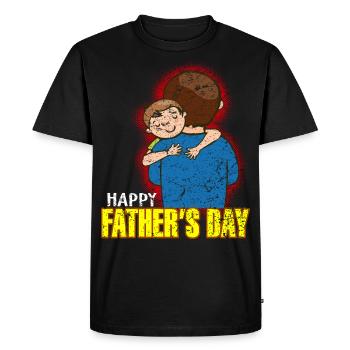 Father's Day Men's Day Lord's Day Dad is the best - Men's Premium Organic T-Shirt - black - Front - Nico (187cm)
