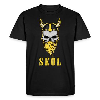 Viking Skull Skol Helmet - Men's Premium Organic T-Shirt - black - Front - Nico (187cm)