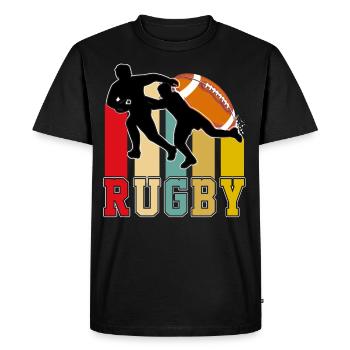 Rugby T-shirt - Men's Premium Organic T-Shirt - black - Front - Nico (187cm)