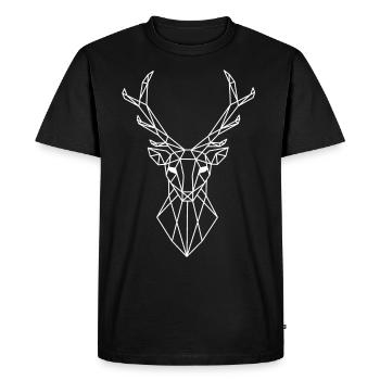 cerf - T-shirt Premium bio Homme - noir - Devant - Nico (187cm)